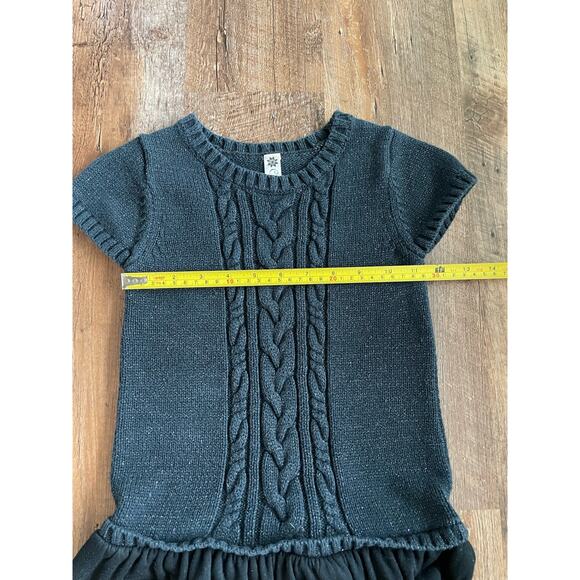 Cherokee girls Black metallic knit sweater dress 4T ruffles - Picture 6 of 9